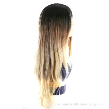 DTL factory wholesale special wig100% synthetic hair machine made middle part silk straight heat resistant soft synthetic wig